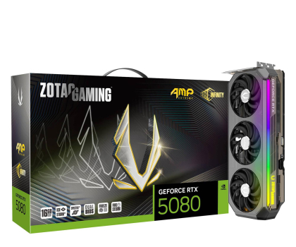 Karta graficzna ZOTAC GeForce RTX 5080 AMP Extreme Infinity 16GB GDDR7 DLSS4 ZT-B50800B-10P